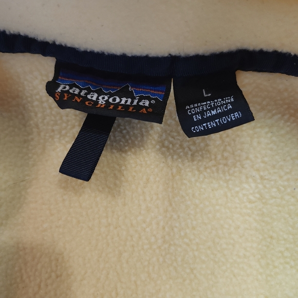 Patagonia Synchilla Vintage Mens Size L Yellow Snap Fleece - Picture 4 of 7